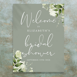 Greenery Sage Green Bridal Shower Welcome Sign