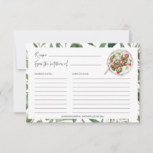 Greenery Salads Kitchen Bridal Shower Recipe Cards - Greenery Salads Pastry Bridal Shower Recipe Cards
Message me if you need any changes to fit your dream recipe card better :)