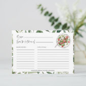 Greenery Salads Kitchen Bridal Shower Recipe Cards (Standing Front)