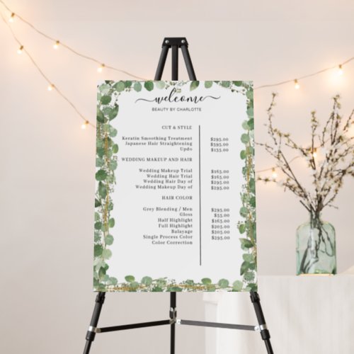 Greenery Salon Price  Foam Board