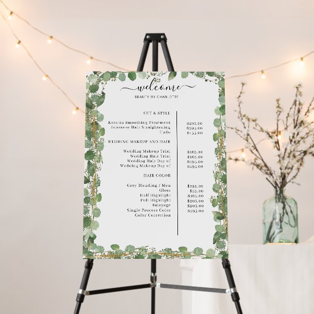 Greenery Salon Price  Foam Board (In Situ (Stand))