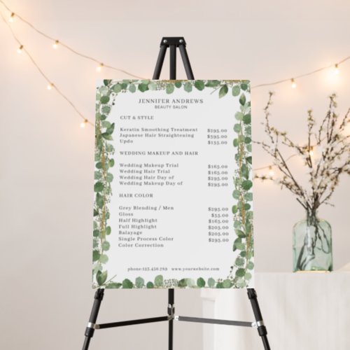 Greenery  Salon Price Foam Board