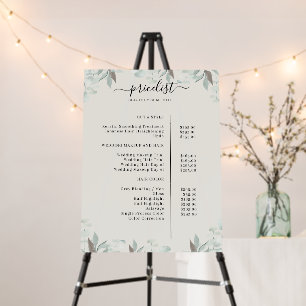 Greenery Salon Price List Foam Board