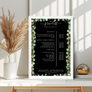 Greenery Salon Price List Poster