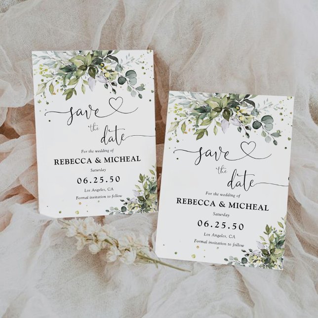 Greenery Save The Date Cards (Creator Uploaded)