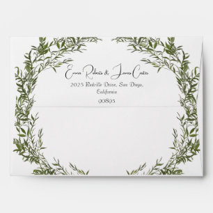 Greenery Script Minimal Wedding Envelope