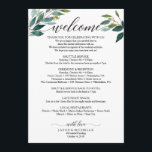 Greenery Script Wedding Itinerary Wedding Welcome Program<br><div class="desc">Welcome your guest with this lovely letter - great for hotel gift bags for for out of town guests!</div>