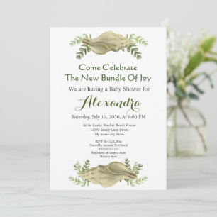 Greenery Seashell Cream Shells Coastal Baby Shower