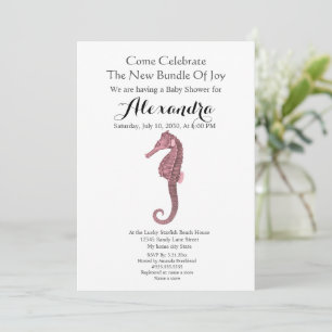 Greenery Seashell Pink Girl Floral Baby Shower