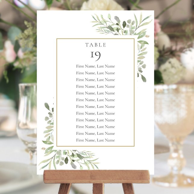 Greenery Seating Chart 2 Sided Table Number (Greenery Seating Chart 2 Sided Table Number)