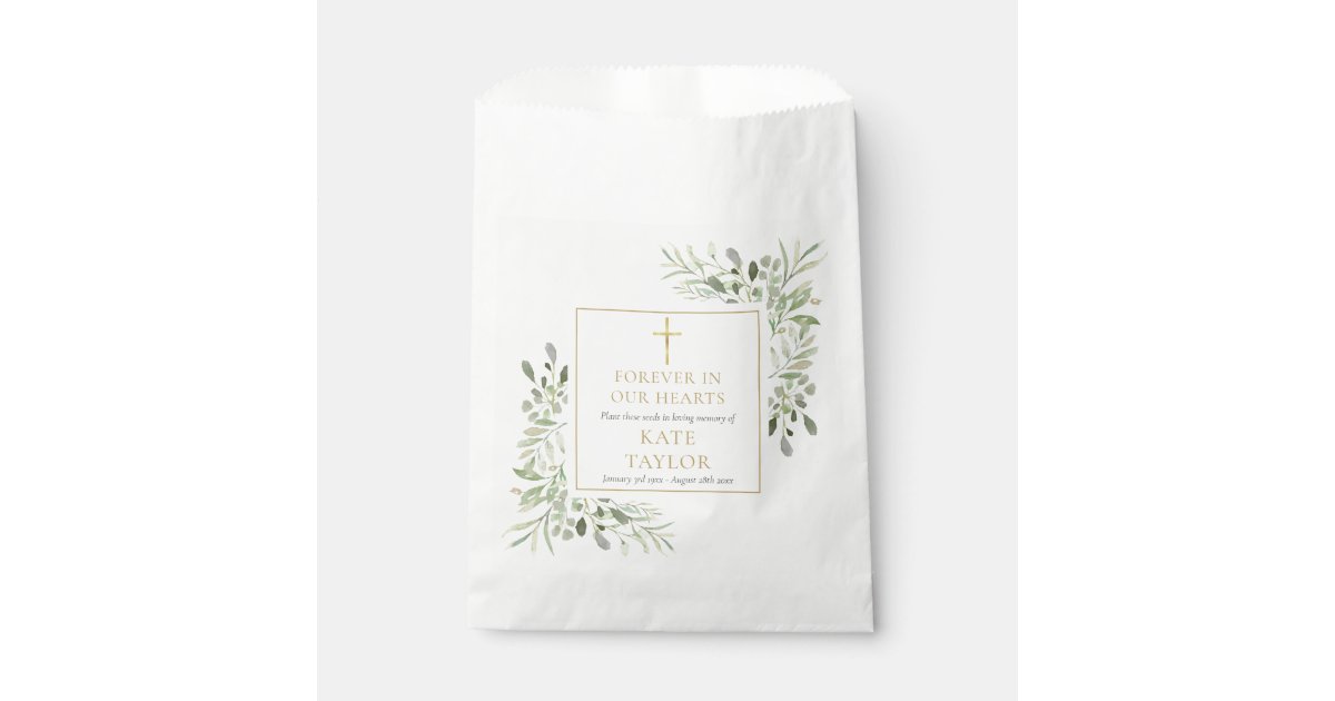 Greenery Seed Packet Christian Funeral Memorial Favor Bag | Zazzle