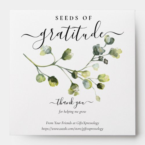 Greenery Seeds of Gratitude Gift Seed Packet Envelope