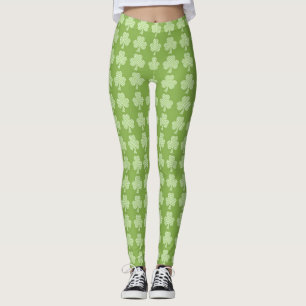 Greenery Shamrock Clover Polka dots Patrick's Day Leggings