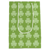 Greenery Shamrock Clover Polka dots Patrick's Day  Medium Gift Bag (Back)