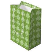 Greenery Shamrock Clover Polka dots Patrick's Day  Medium Gift Bag (Back Angled)