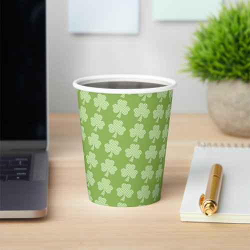 Greenery Shamrock Clover Polka dots Patricks Day  Paper Cups