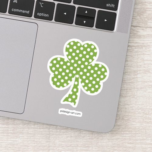 Greenery Shamrock Clover Polka dots Patricks Day Sticker