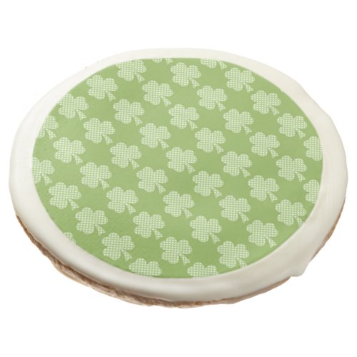 Greenery Shamrock Clover Polka dots Patricks Day Sugar Cookie