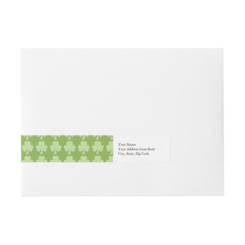 Greenery Shamrock Clover Polka dots Patricks Day Wrap Around Address Label