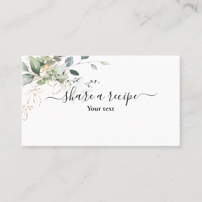 Greenery Share a recipe Enclosure Card (Front)