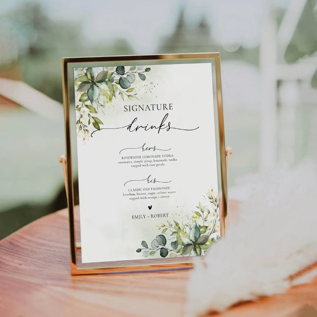 Greenery Signature Drinks Sign (Creator Uploaded)