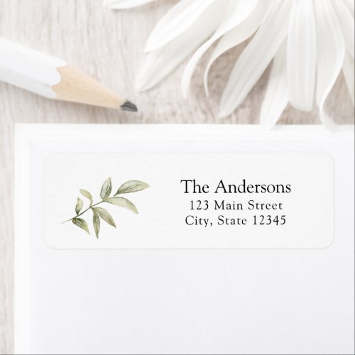 Greenery Simple Return Address Label