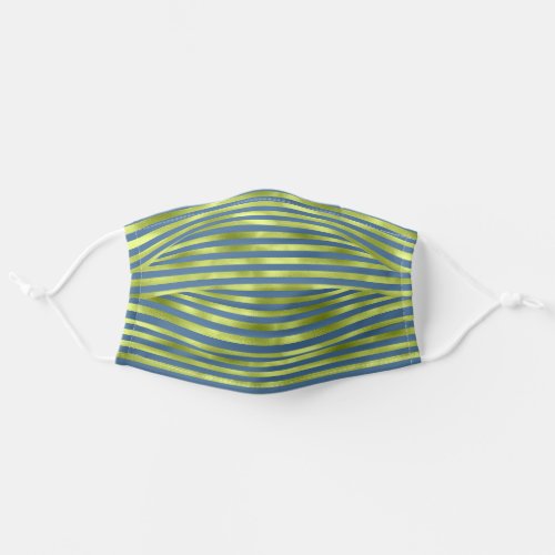 Greenery Smoky Dusty Blue  Stripes Covid_19 Cloth Adult Cloth Face Mask