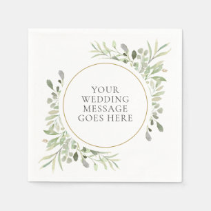 Greenery Soft Eucalyptus Foliage Leaves Wedding Napkins