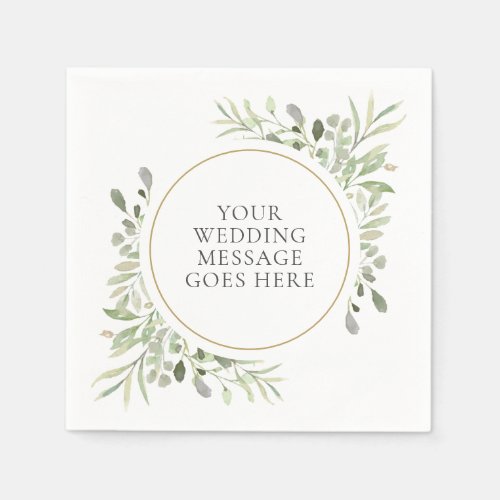 Greenery Soft Eucalyptus Foliage Leaves Wedding Napkins