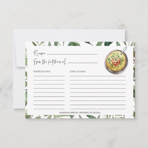 Greenery Soups Kitchen Bridal Shower Recipe Cards - Greenery Soups Pastry Bridal Shower Recipe Cards
Message me if you need any changes to fit your dream recipe card better :)