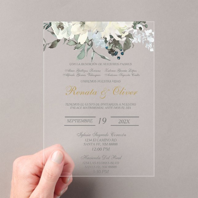 Greenery Spanish Wedding Invitation (Insitu (Handheld))