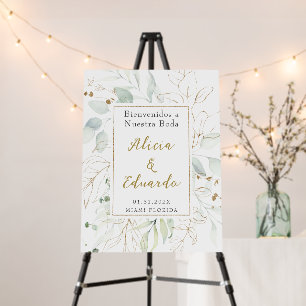 Greenery Spanish Wedding Welcome sign