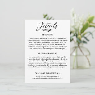 Greenery Sprig Elegant Wedding Details Enclosure Card