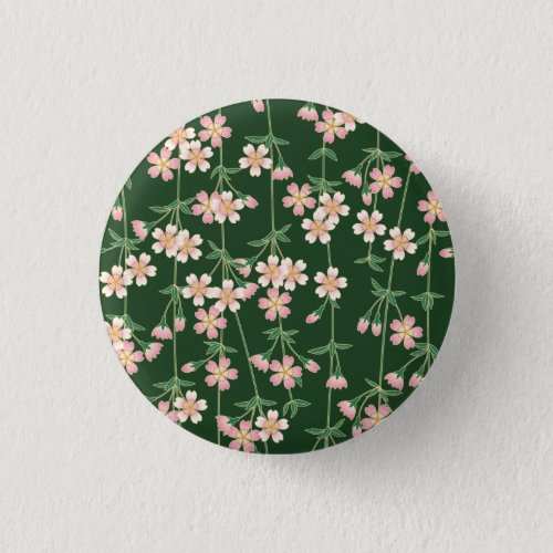 Greenery Spring Nature Floral Cherry Blossoms Button