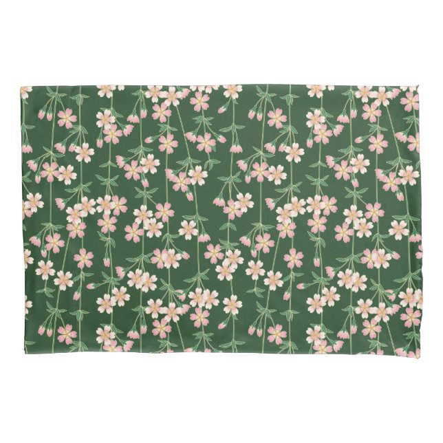 Greenery Spring Nature Floral Cherry Blossoms Pillow Case (Front)