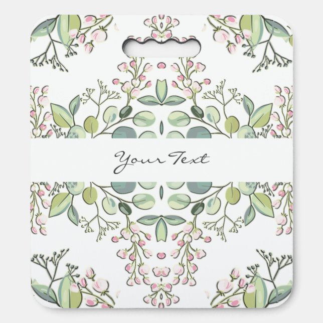 Greenery Spring Pink Flower Stadium Cushion (Front Vertical)