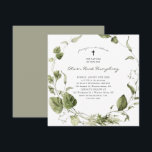 Greenery | Spring Summer Botanical Baptism Invitation<br><div class="desc">Vibrant, earthy, and luscious! Shades of green and light cream come together to create a fresh, earthy color palette. This simple, yet luscious color combo is fun, lively, and inspired by nature. Green speaks of spring, and can be used as a romantic neutral that brings life to any wedding style...</div>