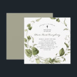 Greenery | Spring Summer Botanical Baptism Invitation<br><div class="desc">Vibrant, earthy, and luscious! Shades of green and light cream come together to create a fresh, earthy color palette. This simple, yet luscious color combo is fun, lively, and inspired by nature. Green speaks of spring, and can be used as a romantic neutral that brings life to any wedding style...</div>