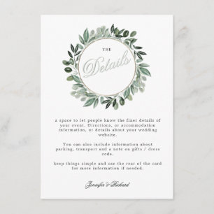 Greenery Squarelett, bouquet watercolour greenery Enclosure Card