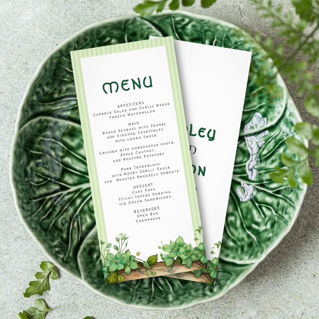 Greenery St. Patrick's Day Irish wedding menu card (Creator Uploaded)