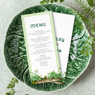Greenery St. Patrick's Day Irish wedding menu card