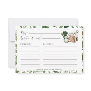 Greenery Stock Kitchen Bridal Shower Recipe Cards