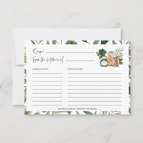 Greenery Stock Kitchen Bridal Shower Recipe Cards - Greenery Stock Kitchen Bridal Shower Recipe Cards
Message me if you need any changes to fit your dream recipe card better :)