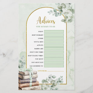 Greenery Storybook Advices for Mom-to-be Games