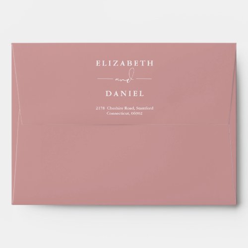 Greenery String Lights Dusty Rose Return Address Envelope