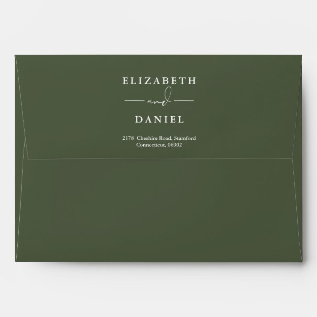 Greenery String Lights Olive Green Return Address Envelope (Back (Top Flap))