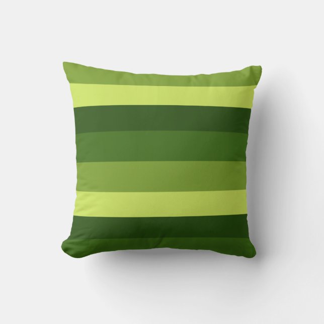 Greenery Stripes  Throw Pillow (Front)