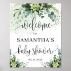 Greenery succulent baby shower welcome sign