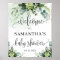 Greenery succulent baby shower welcome sign