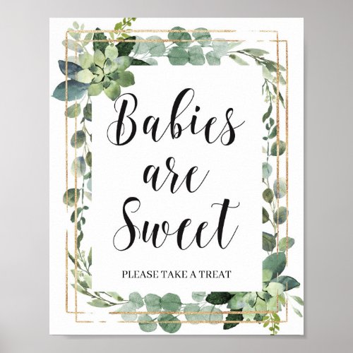 Greenery succulent boho babies are sweet sign